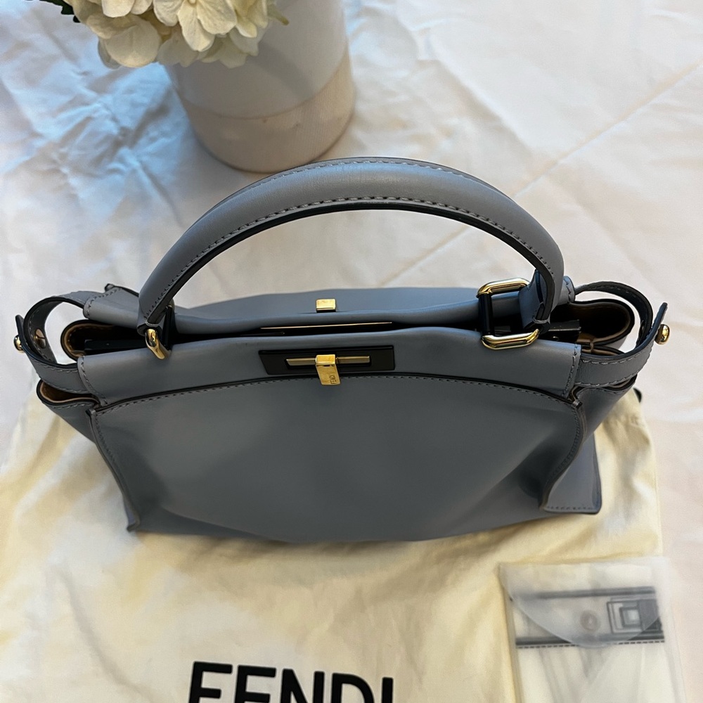 Fendi Peekaboo Gray Leather Medium with Gold-Tone Hardware - Picture 5 of 13